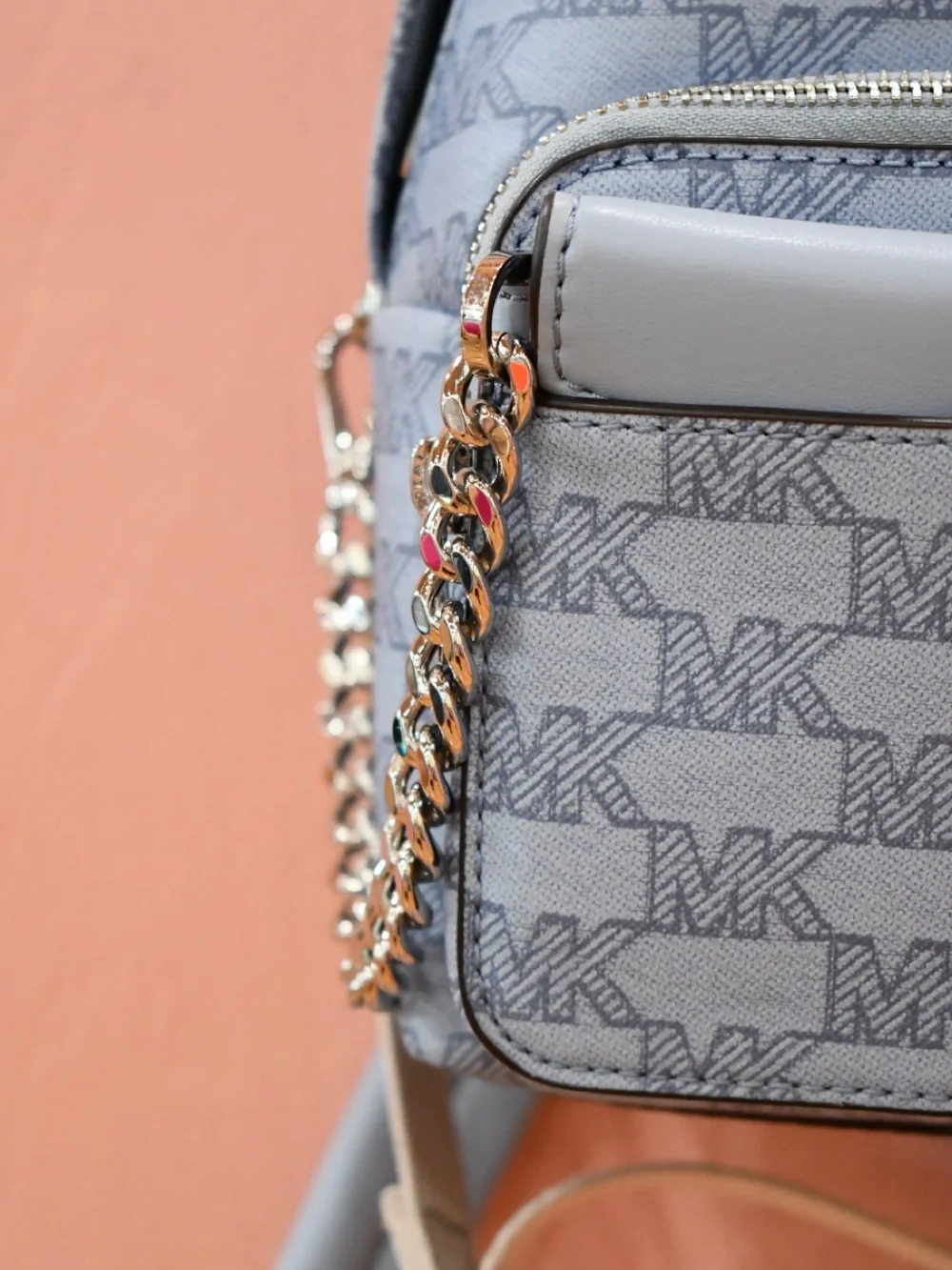 MICHAEL KORS Powder Blue Logo Signature 2-in-1 Extra Small Mini Backpack